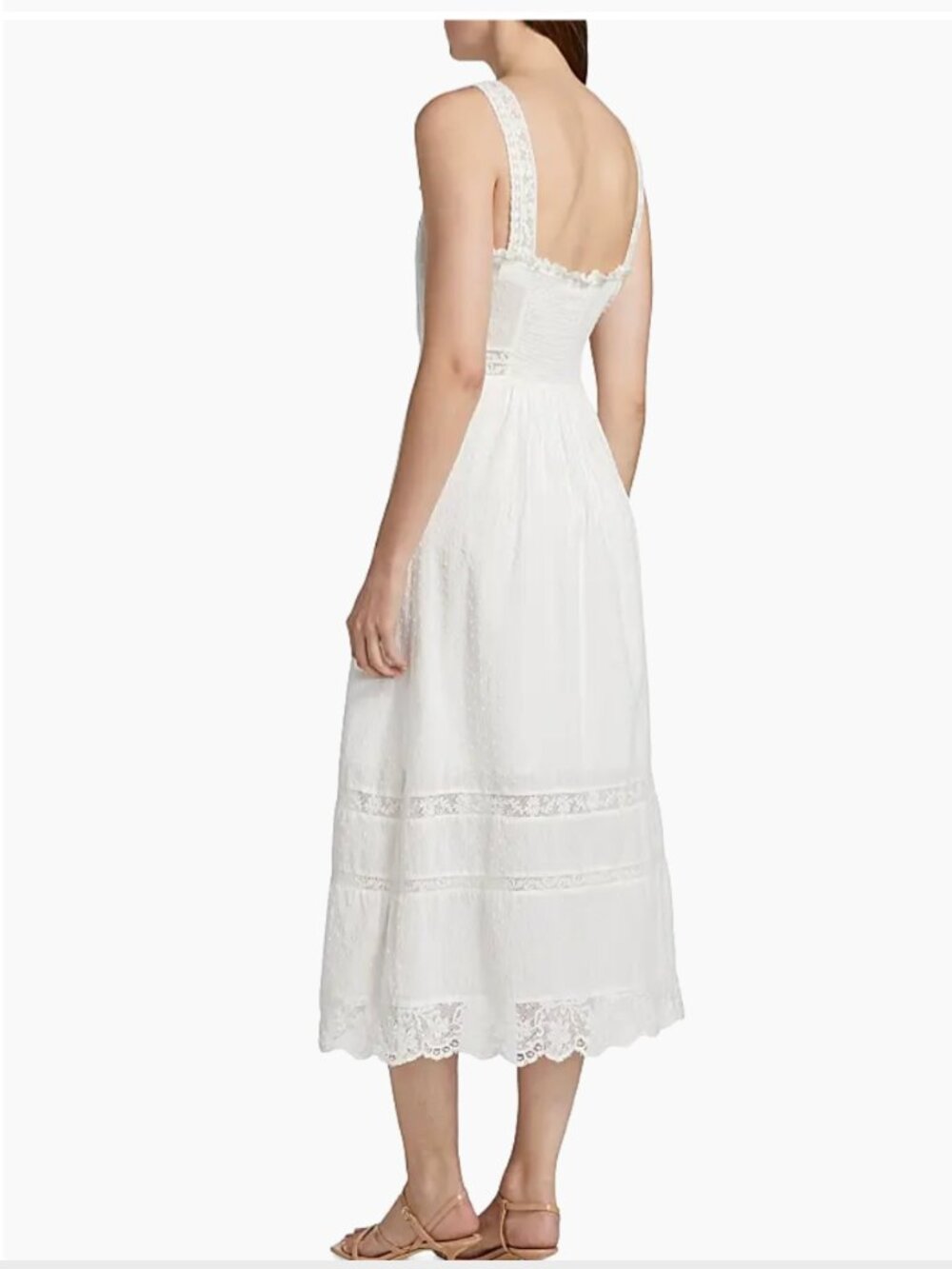 LoveShhackFancy Judalon Swiss Dot Lace Midi Dress White 0 $395 NWT - Picture 2 of 8